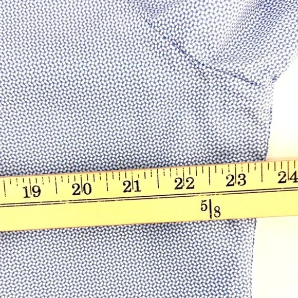 David Donahue Men's Dress Shirt Blue Geometric Pattern 16.5 32/33 100% Cotton - Picture 10 of 12